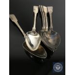 A set of six George III Scottish silver table spoons, Alexander Henderson,