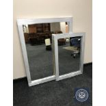 Two silvered framed mirrors