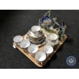 A tray of twenty-one piece Grosvenor Windsor china tea service,