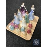 A tray of two Royal Doulton Classic In Vogue figures,