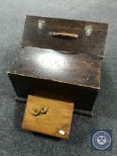 An antique pine joiner's tool box,