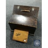 An antique pine joiner's tool box,