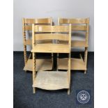 Three twentieth century Danish adjustable library chairs