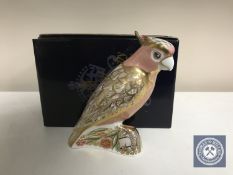 A Royal Crown Derby paperweight, Cockatoo, with gold stopper, number 1233 of 2500,