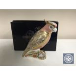 A Royal Crown Derby paperweight, Cockatoo, with gold stopper, number 1233 of 2500,