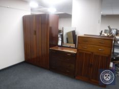 A three piece mahogany bedroom suite stamped CWS Ltd,