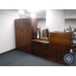 A three piece mahogany bedroom suite stamped CWS Ltd,