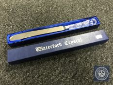 A boxed Waterford crystal bread knife