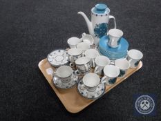 A tray containing six Royal Doulton Cambridge teacups and saucers together with twenty-six pieces