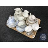 A tray of part antique Colclough and Royal Standard tea services