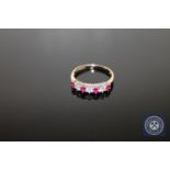 A 9ct gold ruby and diamond ring,