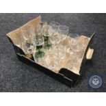 A box of assorted wine glasses