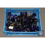 Approximately 70 blue glass condiment liners