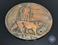 A WWI death plaque,