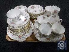 A tray containing a fifty-five piece Minton Marlow china tea service