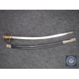 An Indian sword in scabbard