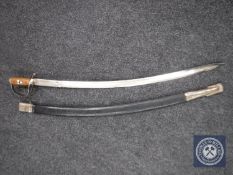 An Indian sword in scabbard