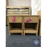 A pair of Bentley Designed oak bedside stands fitted a drawer