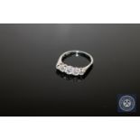 A five stone diamond ring set in 18ct white gold and platinum CONDITION REPORT: The