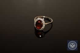 An 18ct gold citrine cluster ring,