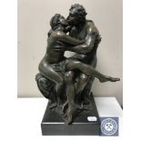 A bronze figure, The Lovers,