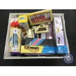 A box of Corgi Aviation Archive Aircraft, Corgi Classic die cast vehicles,