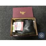 A boxed pair of Dr Marten Air Walk boots, black,