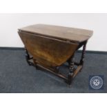 A 19th century oak gateleg table