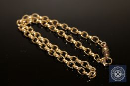 A 9ct gold chain-link necklace with magnetic clasp CONDITION REPORT: Approx. 22.