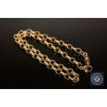 A 9ct gold chain-link necklace with magnetic clasp CONDITION REPORT: Approx. 22.