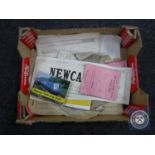 A box of ephemera relating to trains including railway tickets, diesel locomotive repair book,