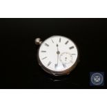 A silver open face pocket watch with fusee movement, signed Joseph Bee, St.
