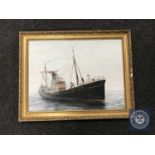 A gilt framed oil on board of the Lord Nuffield fishing trawler