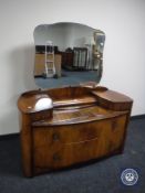 A 20th century walnut dressing chest