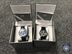 Two boxed gents Globenfeld wristwatches with guarantees