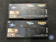 Two boxed Regimental Police SMG9 electric guns