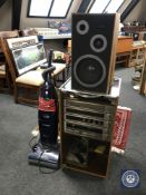 A Binatone hifi system in cabinet with speakers,