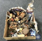 A box containing Native American figurines,