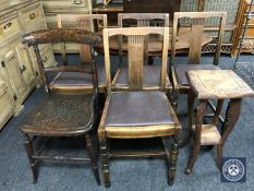 A set of four oak dining chairs,
