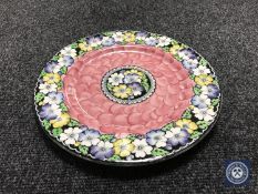 A Maling circular plaque : Rose Garland, diameter 28 cm.