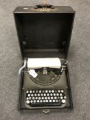 A vintage Remington typewriter.