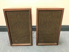 A pair of mid 20th century teak cased speakers