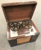 A Thermionic Products Limited mahogany cased reel to reel player.