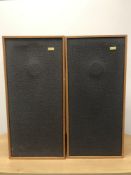 A pair of teak cased Spendor Audio Systems Limited speakers, serial number 14854 and 14853,