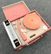 A Crown Radio Phonograph in pink colourway.