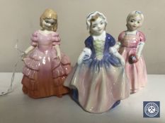 Three small Royal Doulton figures; Rose HN1368,