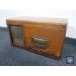 A walnut cased valve radio