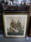 Five framed continental antiquarian prints and etchings