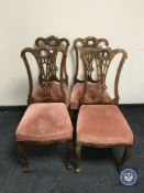 A set of four Victorian mahogany dining chairs