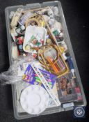 A box of assorted artist's materials